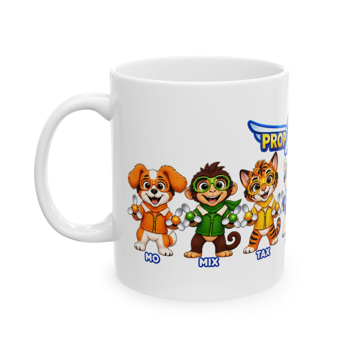 PropPetz Ceramic Mug – Cute Pilot Animal Characters (11oz, 15oz)